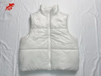 Asiapo Китайская фабрика Женская белая зимняя укороченная верхняя одежда без рукавов Теплая подставка