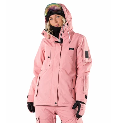 Оптовая продажа, высококачественная женская водонепроницаемая зимняя спортивная ветрозащитная лыжная куртка с капюшоном на открытом воздухе