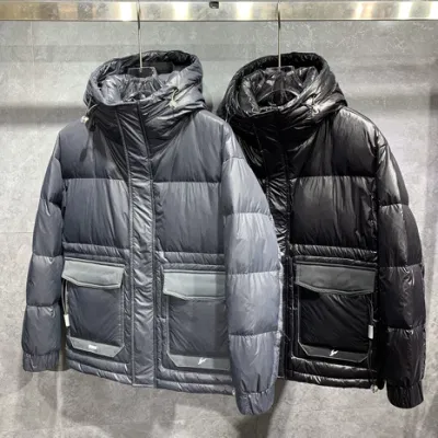 Зимняя верхняя одежда OEM на заказ, мужская однотонная короткая легкая стеганая куртка, зимняя пуховая куртка с карманами на молнии