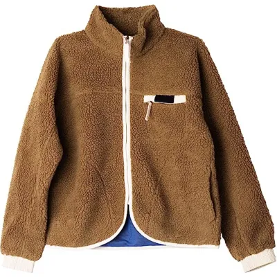 RPET материалы женские зимние пальто с длинными рукавами верхняя одежда с карманами флисовая куртка шерпа